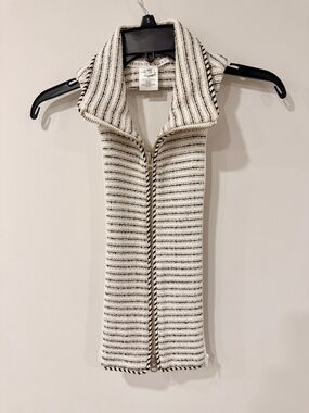 Veronica Beard Bess Ivory Black HTF Striped Tweed Dickey 00-14